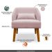 Poltrona Decorativa com Puff Virgínia Veludo Rosê  - Montanaris Decor