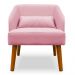 Poltrona Decorativa com Puff Virgínia Veludo Rosa - Montanaris Decor