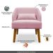 Poltrona Decorativa com Puff Virgínia Veludo Rosa - Montanaris Decor