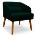 Poltrona Decorativa com Puff Virgínia Veludo Verde - Montanaris Decor
