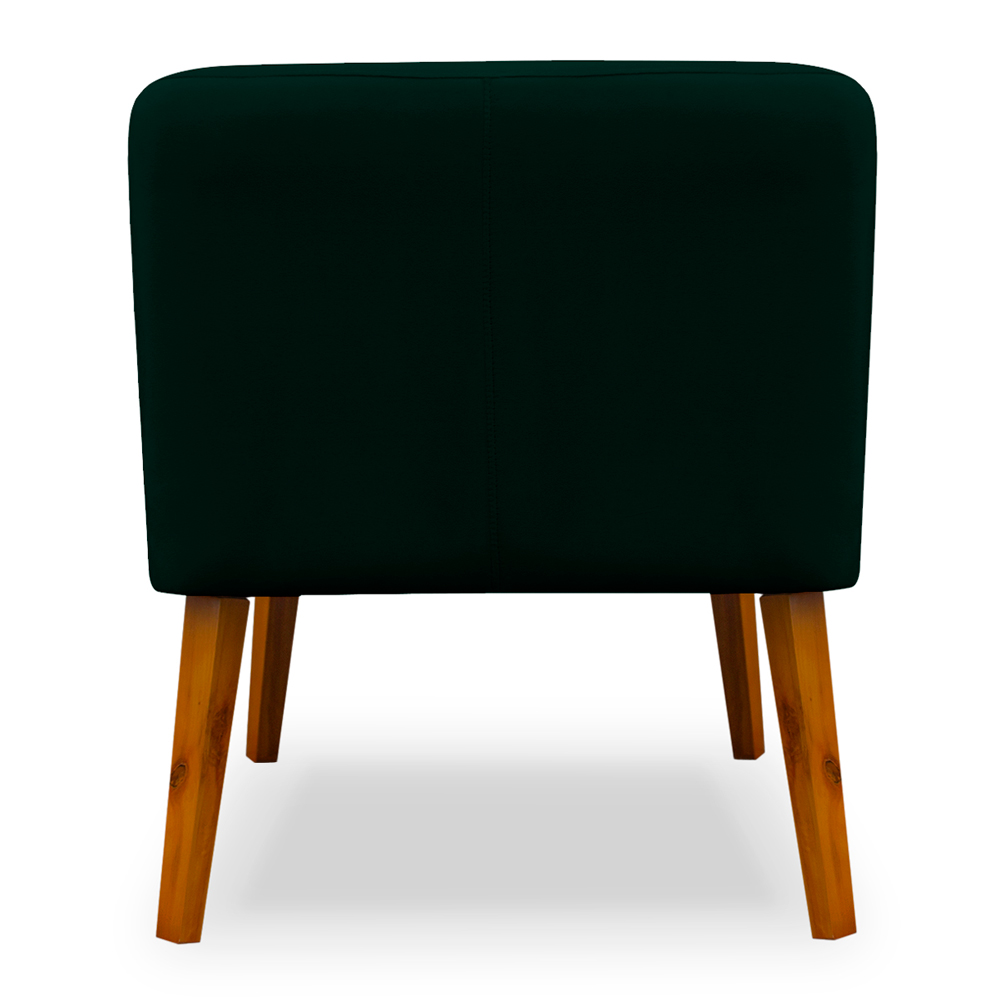 Poltrona Decorativa com Puff Virgínia Veludo Verde - Montanaris Decor