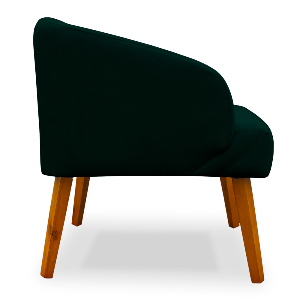 Poltrona Decorativa com Puff Virgínia Veludo Verde - Montanaris Decor