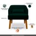 Poltrona Decorativa com Puff Virgínia Veludo Verde - Montanaris Decor