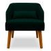Poltrona Decorativa com Puff Virgínia Veludo Verde - Montanaris Decor