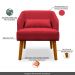 Poltrona Decorativa com Puff Virgínia Veludo Vermelho - Montanaris Decor