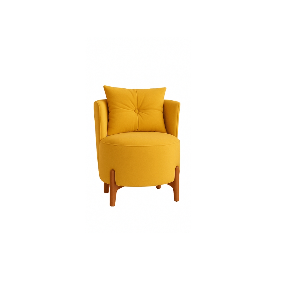 Poltrona Orgânica Curva Luna Veludo Amarelo  - Montanaris Decor