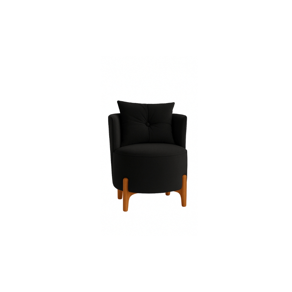 Poltrona Orgânica Curva Luna Veludo Preto - Montanaris Decor