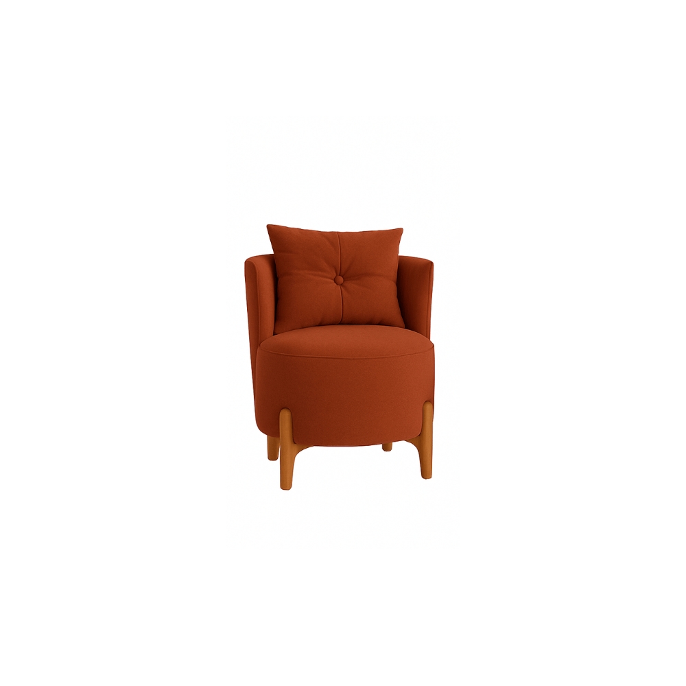 Poltrona Orgânica Curva Luna Veludo Terracota  - Montanaris Decor