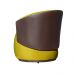 Poltrona Orgânica Decorativa Beatriz Veludo Amarelo/PU Marrom - Montanaris Decor