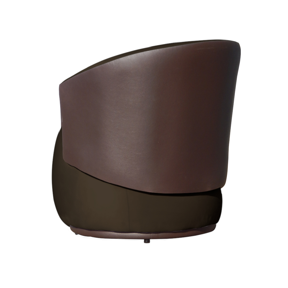 Poltrona Orgânica Decorativa Beatriz Veludo Marrom/PU Marrom - Montanaris Decor