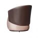 Poltrona Orgânica Decorativa Beatriz Veludo Rosa/PU Marrom - Montanaris Decor