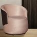 Poltrona Orgânica Decorativa Beatriz Veludo Rosa/PU Marrom - Montanaris Decor