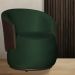 Poltrona Orgânica Decorativa Beatriz Veludo Verde/PU Marrom - Montanaris Decor