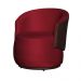 Poltrona Orgânica Decorativa Beatriz Veludo Vermelho/PU Marrom - Montanaris Decor