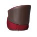 Poltrona Orgânica Decorativa Beatriz Veludo Vermelho/PU Marrom - Montanaris Decor