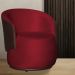 Poltrona Orgânica Decorativa Beatriz Veludo Vermelho/PU Marrom - Montanaris Decor