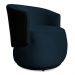 Poltrona Orgânica Decorativa Lara Veludo Azul Marinho/PU Preto - Montanaris Decor