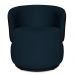 Poltrona Orgânica Decorativa Lara Veludo Azul Marinho/PU Preto - Montanaris Decor