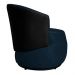 Poltrona Orgânica Decorativa Lara Veludo Azul Marinho/PU Preto - Montanaris Decor