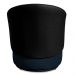 Poltrona Orgânica Decorativa Lara Veludo Azul Marinho/PU Preto - Montanaris Decor