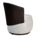 Poltrona Orgânica Decorativa Lara Veludo Bege/PU Marrom - Montanaris Decor