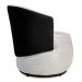 Poltrona Orgânica Decorativa Lara Veludo Bege/PU Preto - Montanaris Decor