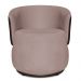 Poltrona Orgânica Decorativa Lara Veludo Rosê/PU Marrom - Montanaris Decor