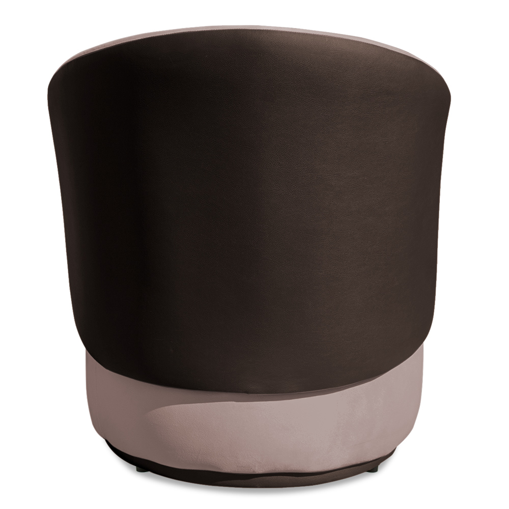 Poltrona Orgânica Decorativa Lara Veludo Rosê/PU Marrom - Montanaris Decor