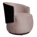 Poltrona Orgânica Decorativa Lara Veludo Rosê/PU Preto - Montanaris Decor
