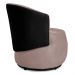 Poltrona Orgânica Decorativa Lara Veludo Rosê/PU Preto - Montanaris Decor