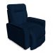 Poltrona do Papai Reclinável Manual Comfort Veludo Azul Marinho - Montanaris Decor