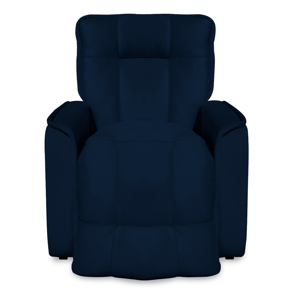 Poltrona do Papai Reclinável Manual Comfort Veludo Azul Marinho - Montanaris Decor