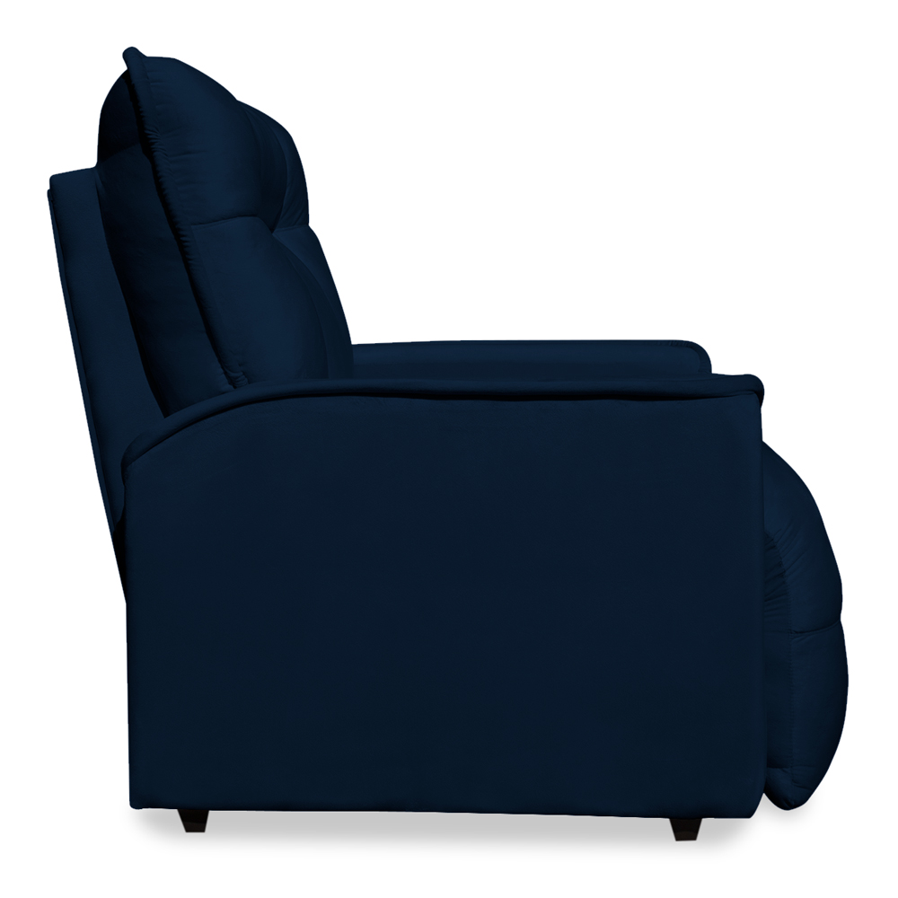 Poltrona do Papai Reclinável Manual Comfort Veludo Azul Marinho - Montanaris Decor
