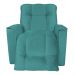 Poltrona do Papai Reclinável Manual Comfort Veludo Azul Turquesa - Montanaris Decor