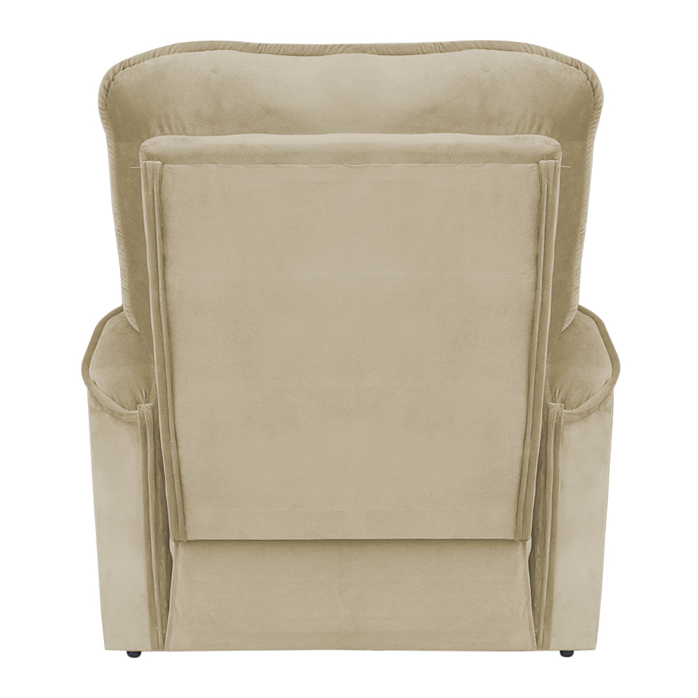 Poltrona do Papai Reclinável Manual Comfort Veludo Bege - Montanaris Decor