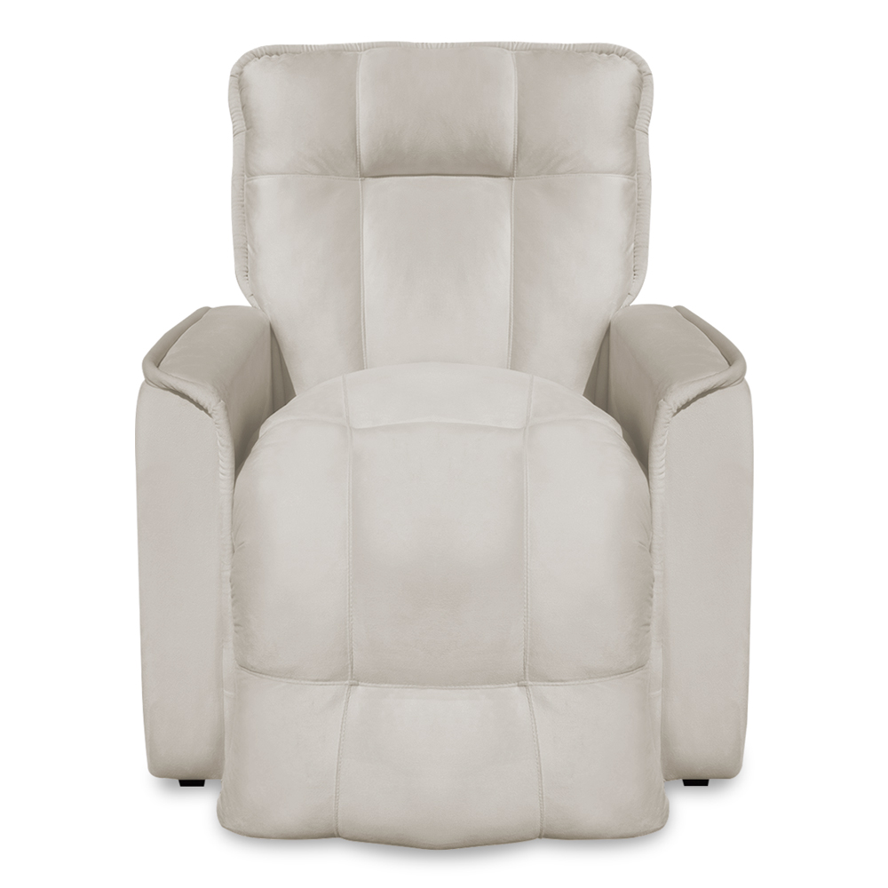 Poltrona do Papai Reclinável Manual Comfort Veludo Bege - Montanaris Decor