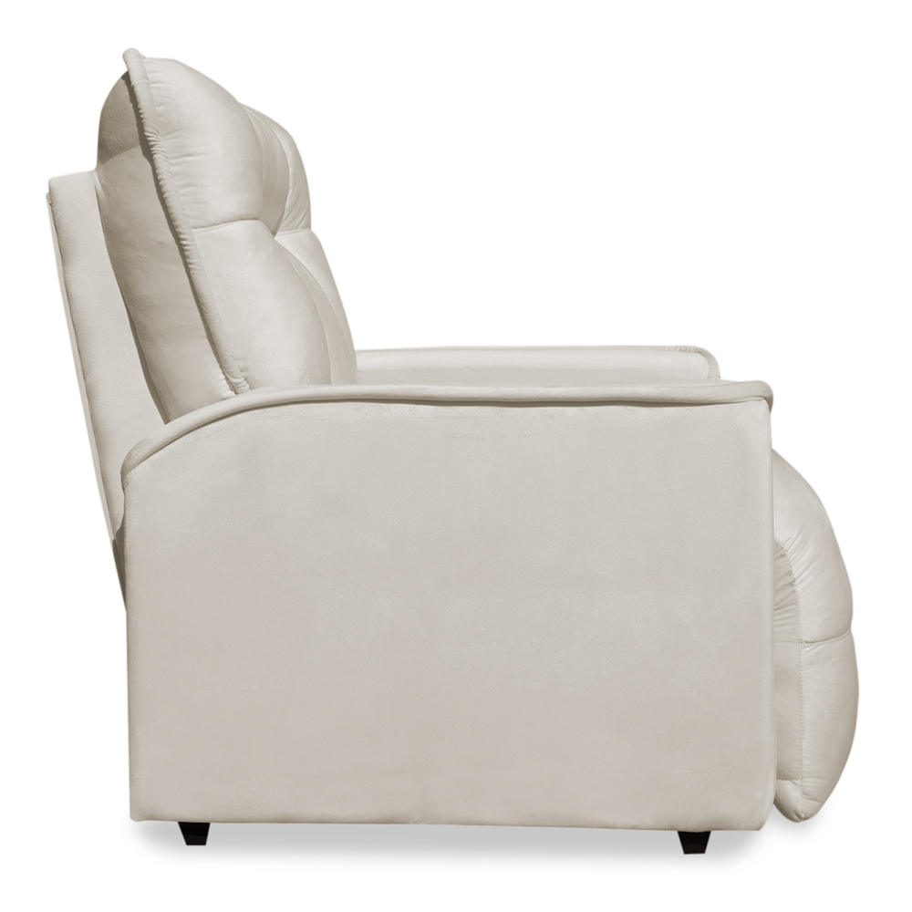 Poltrona do Papai Reclinável Manual Comfort Veludo Bege - Montanaris Decor