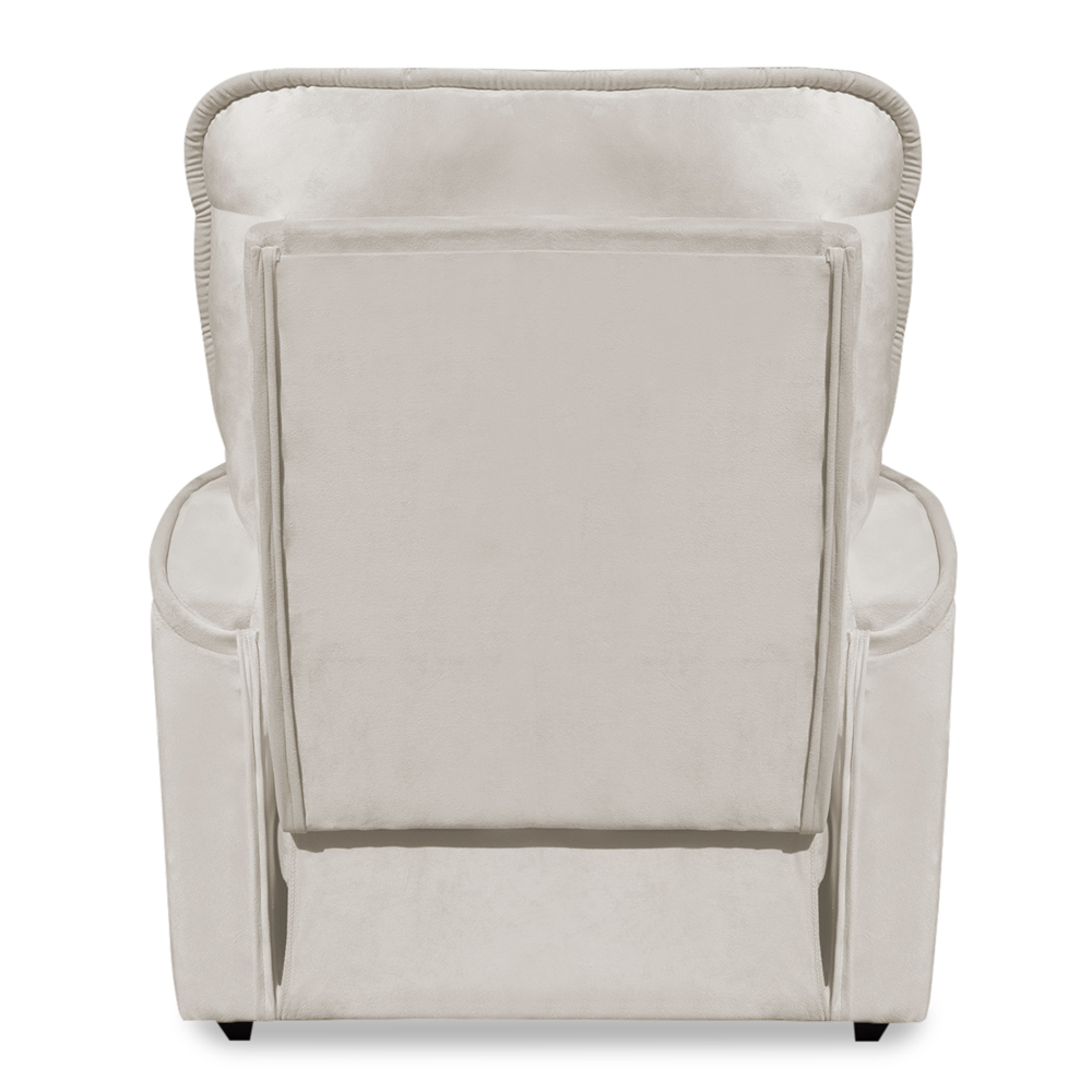 Poltrona do Papai Reclinável Manual Comfort Veludo Bege - Montanaris Decor