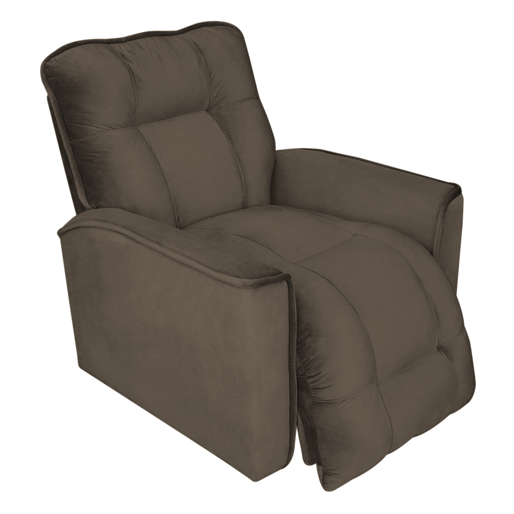 Poltrona do Papai Reclinável Manual Comfort Veludo Cappuccino - Montanaris Decor