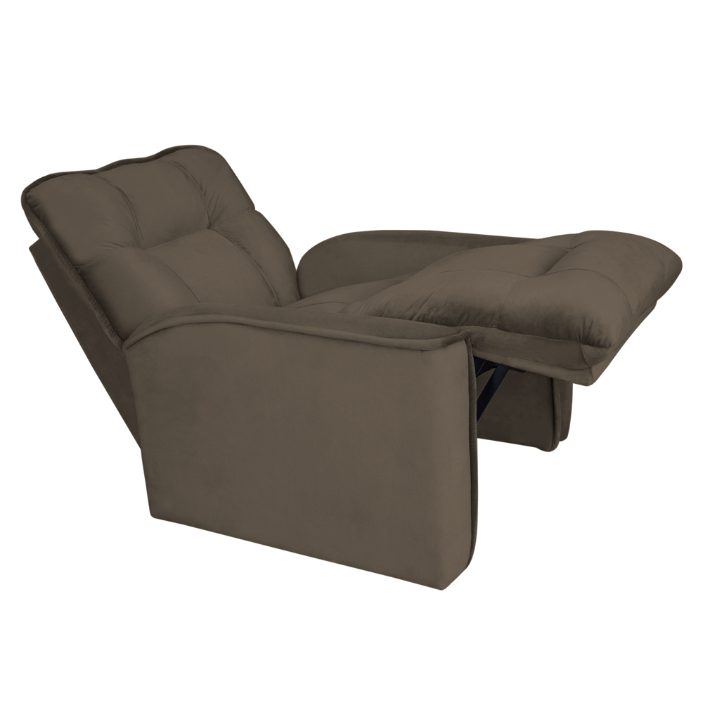 Poltrona do Papai Reclinável Manual Comfort Veludo Cappuccino - Montanaris Decor