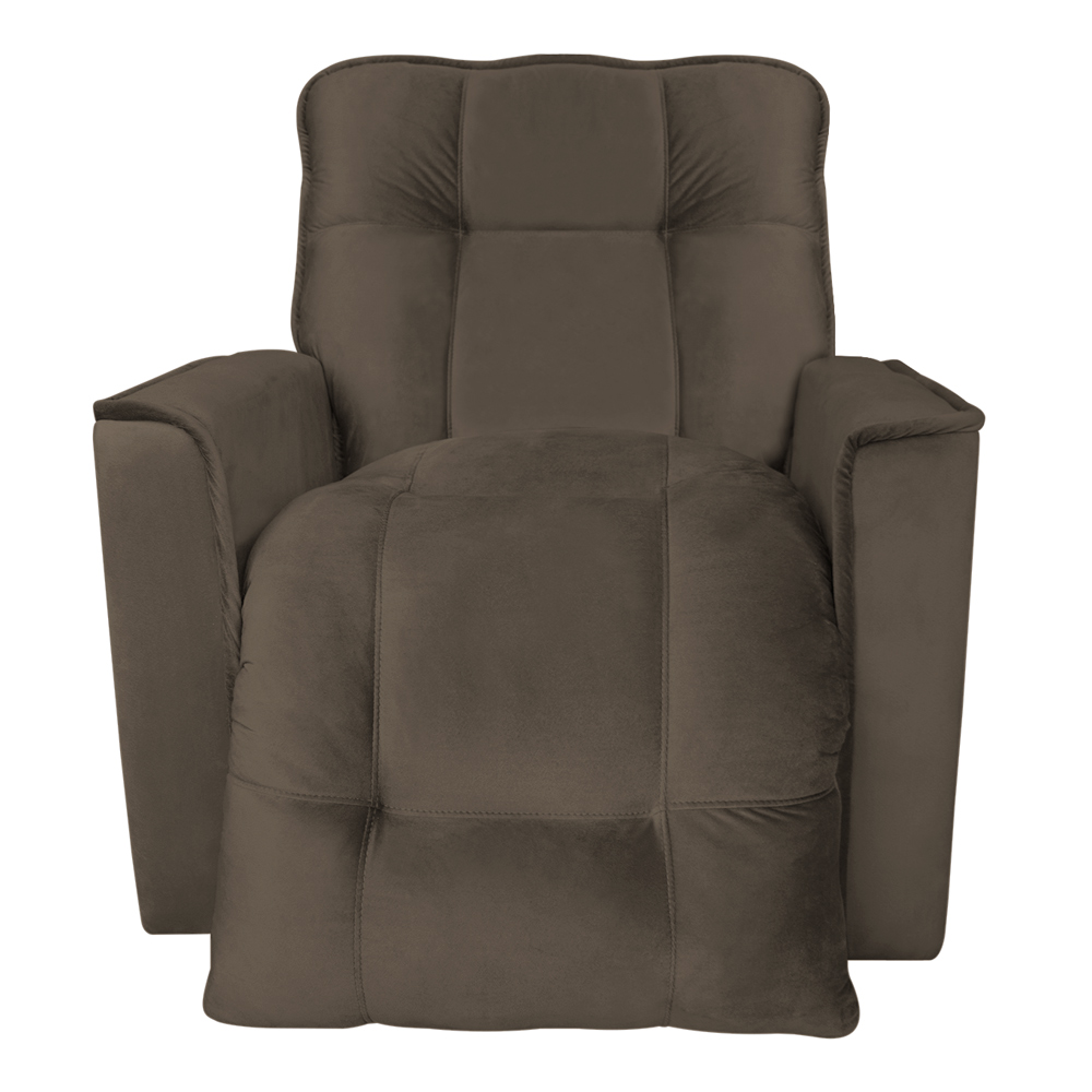 Poltrona do Papai Reclinável Manual Comfort Veludo Cappuccino - Montanaris Decor