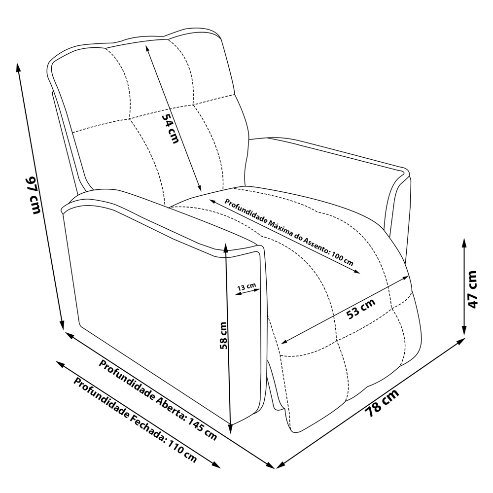 Poltrona do Papai Reclinável Manual Comfort Veludo Cappuccino - Montanaris Decor