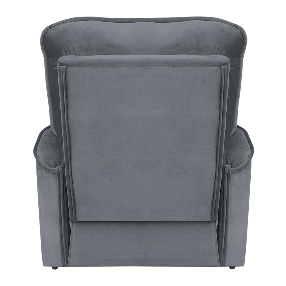 Poltrona do Papai Reclinável Manual Comfort Veludo Cinza - Montanaris Decor