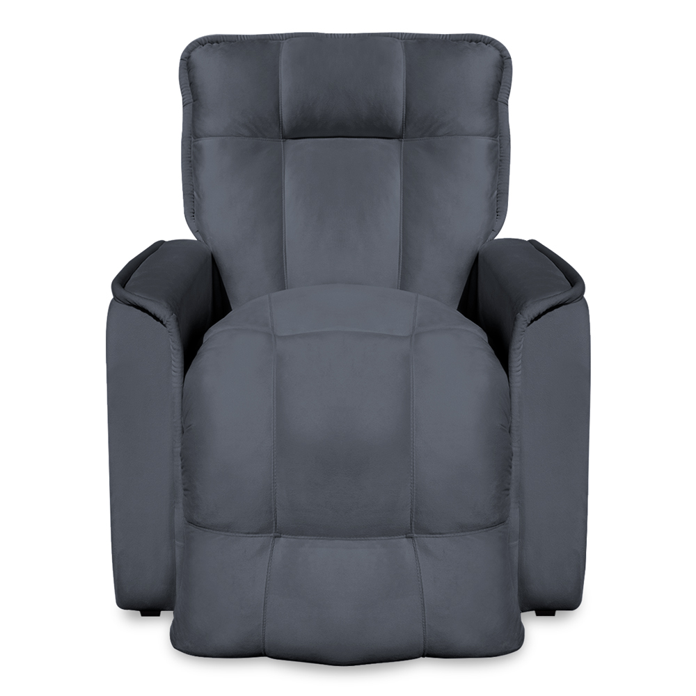 Poltrona do Papai Reclinável Manual Comfort Veludo Cinza - Montanaris Decor