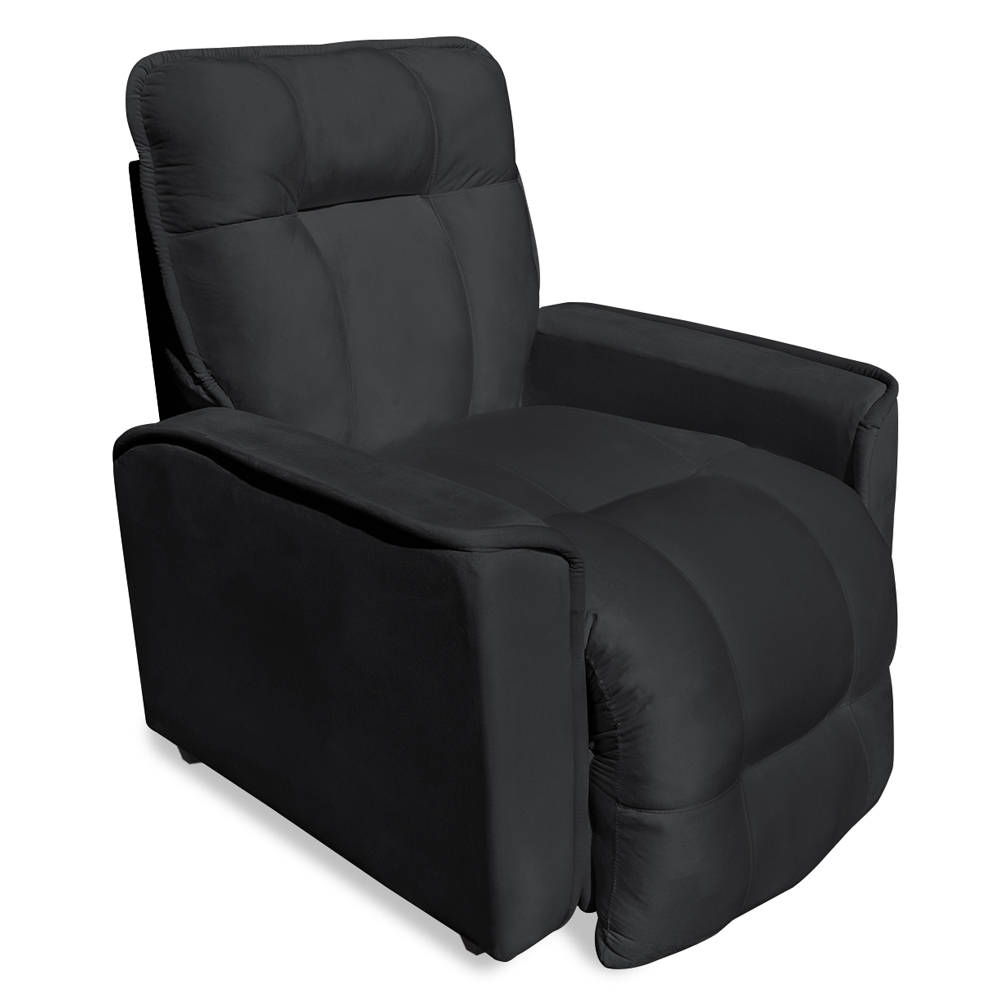 Poltrona do Papai Reclinável Manual Comfort Veludo Cinza Escuro - Montanaris Decor