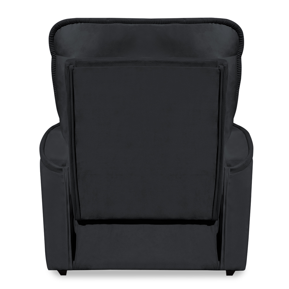 Poltrona do Papai Reclinável Manual Comfort Veludo Cinza Escuro - Montanaris Decor