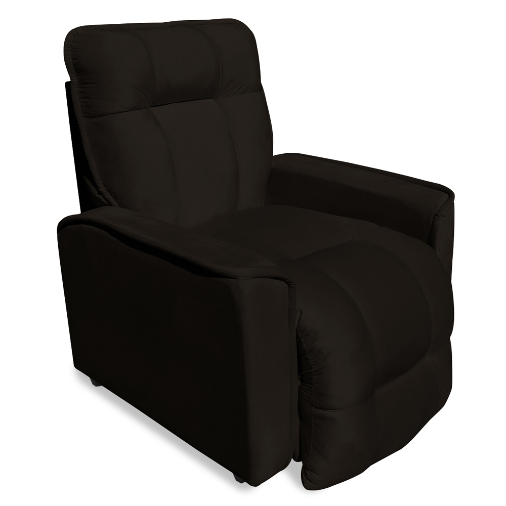 Poltrona do Papai Reclinável Manual Comfort Veludo Marrom - Montanaris Decor