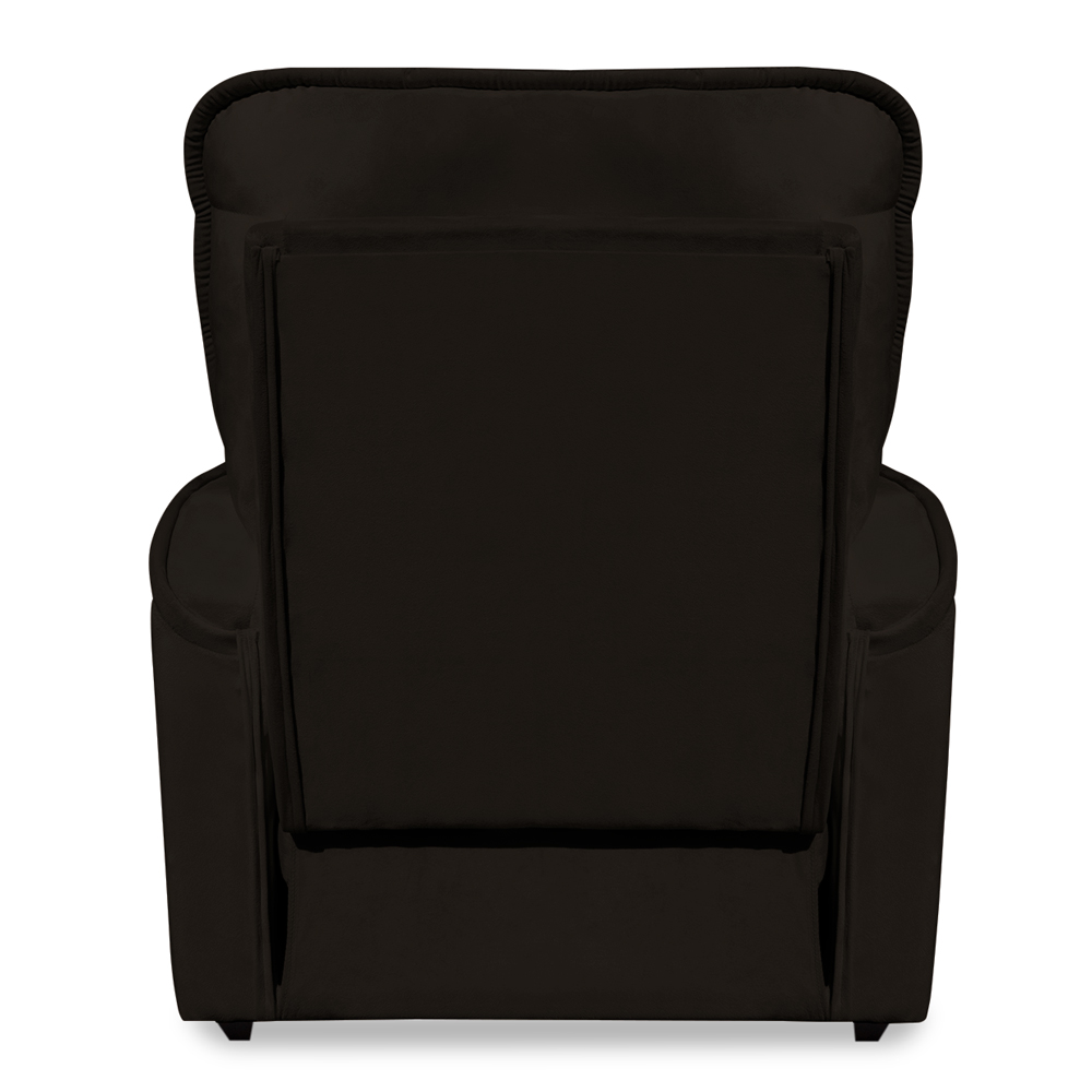 Poltrona do Papai Reclinável Manual Comfort Veludo Marrom - Montanaris Decor