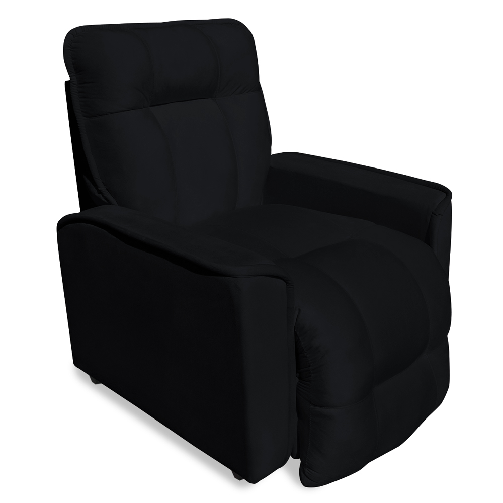 Poltrona do Papai Reclinável Manual Comfort Veludo Preto - Montanaris Decor