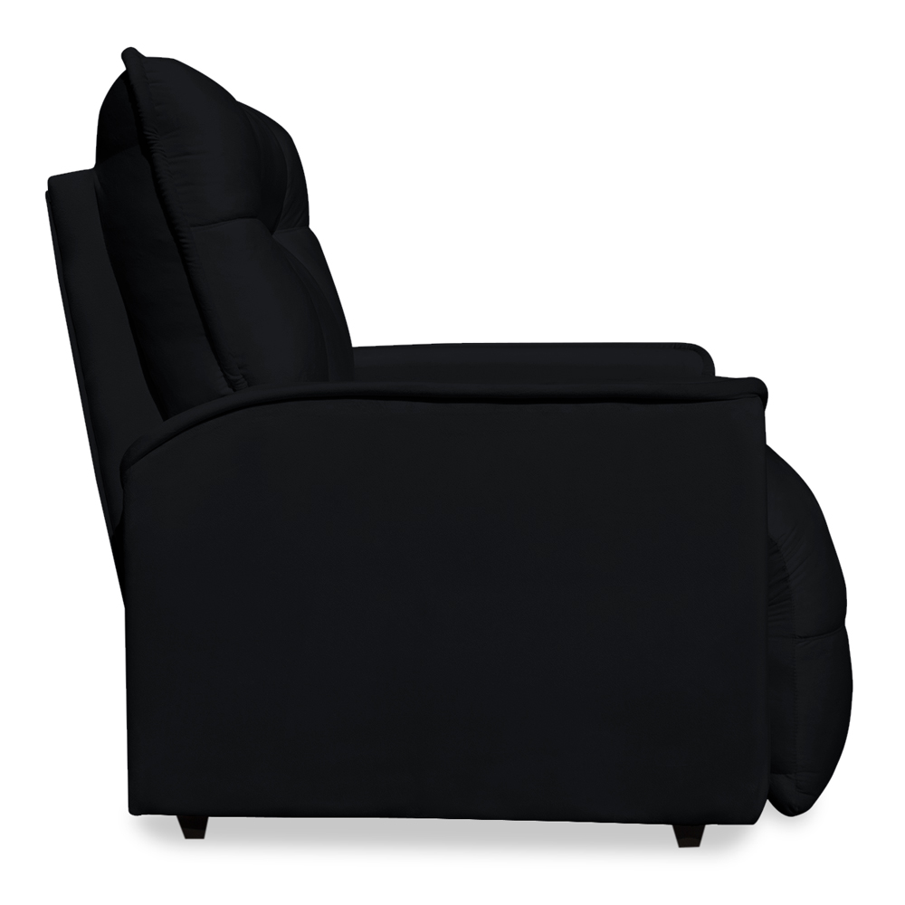 Poltrona do Papai Reclinável Manual Comfort Veludo Preto - Montanaris Decor